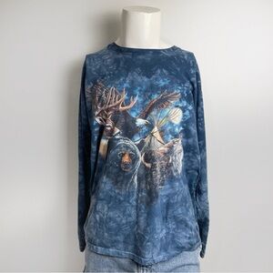 Vintage Back To Earth Nature Wear LS T-Shirt Hand Dyed Native American Large